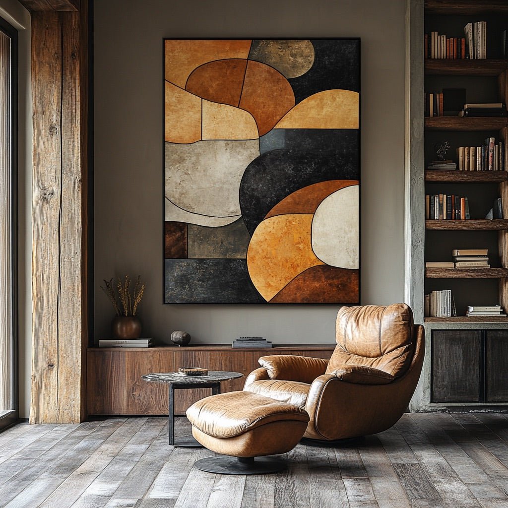 Abstract  Painting "Fusion Éphémère" — Front View | Abstract Oil Painting for Home Decor