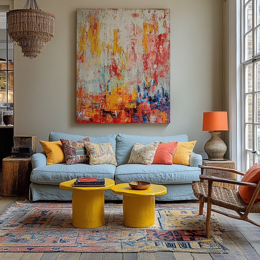Abstract  Painting "Instant Éternel" — Front View | Abstract Oil Painting for Home Decor