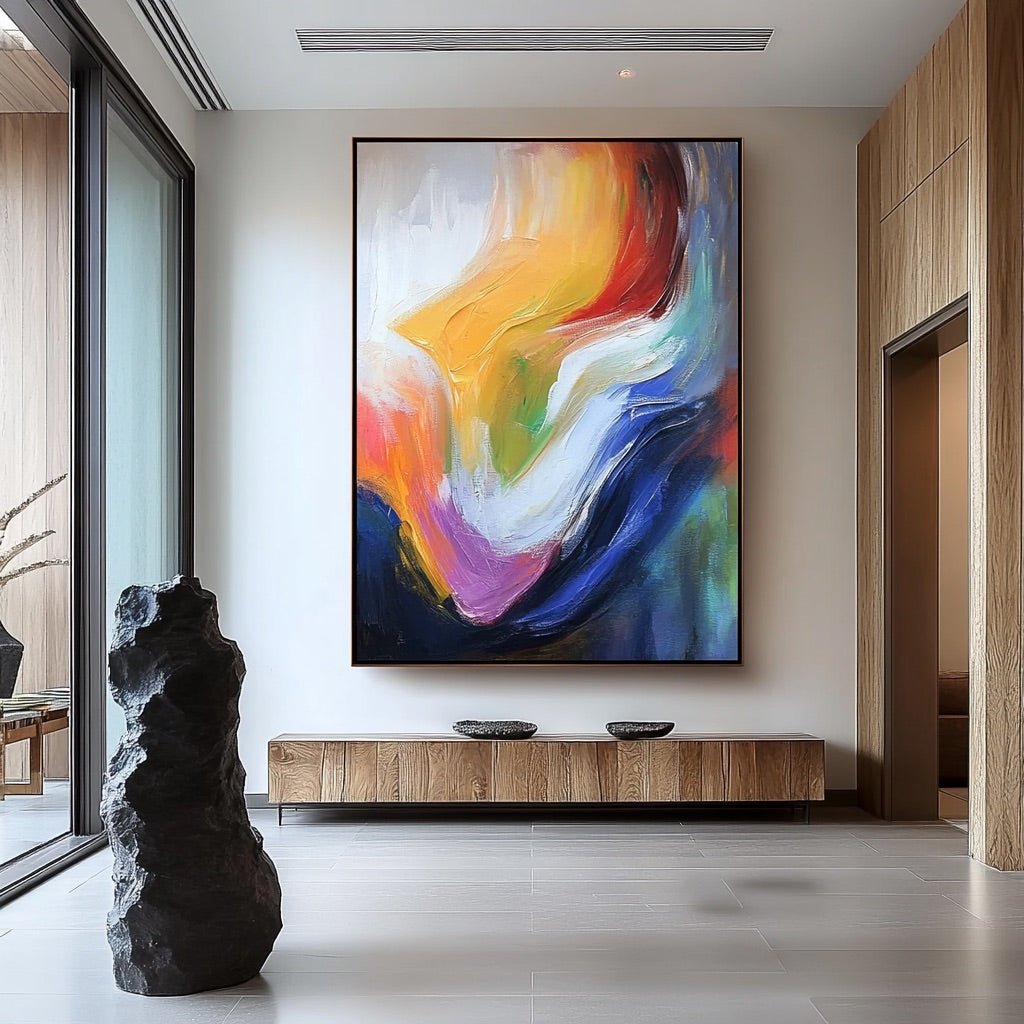 Abstract  Painting "L’Âme du Feu" — Front View | Abstract Oil Painting for Home Decor