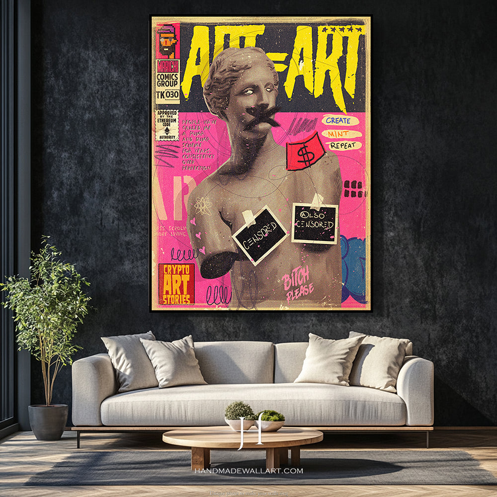 ART = ART | Hand-Painted Canvas Art | QSQart — Front View | Abstract Oil Painting for Home Decor