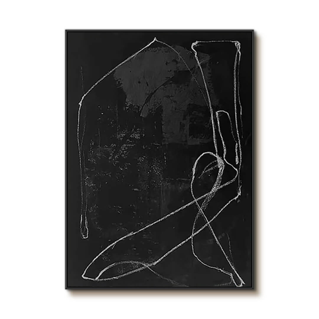 Alternate Black — Front View | Abstract Oil Painting for Home Decor
