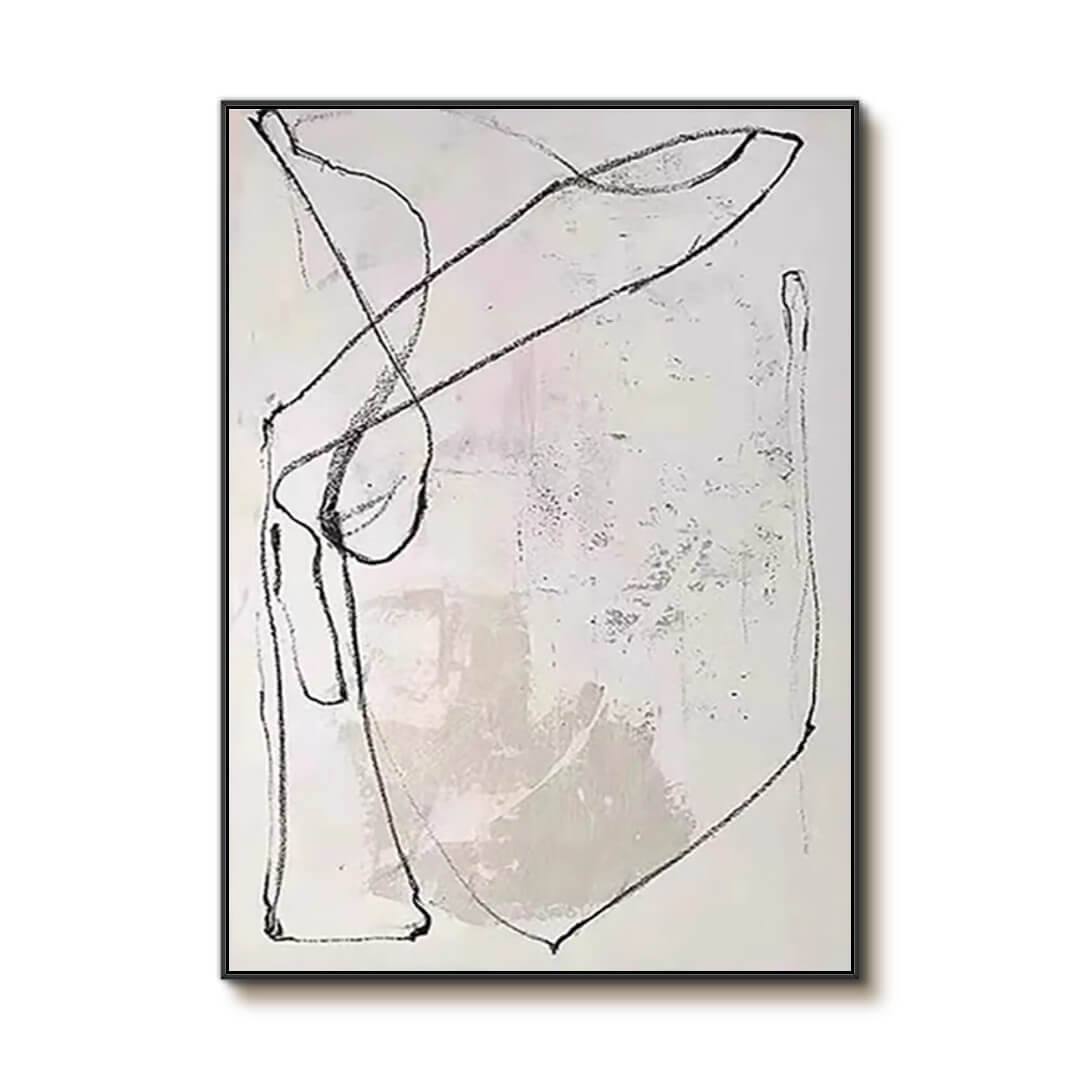 Alternate White — Front View | Abstract Oil Painting for Home Decor