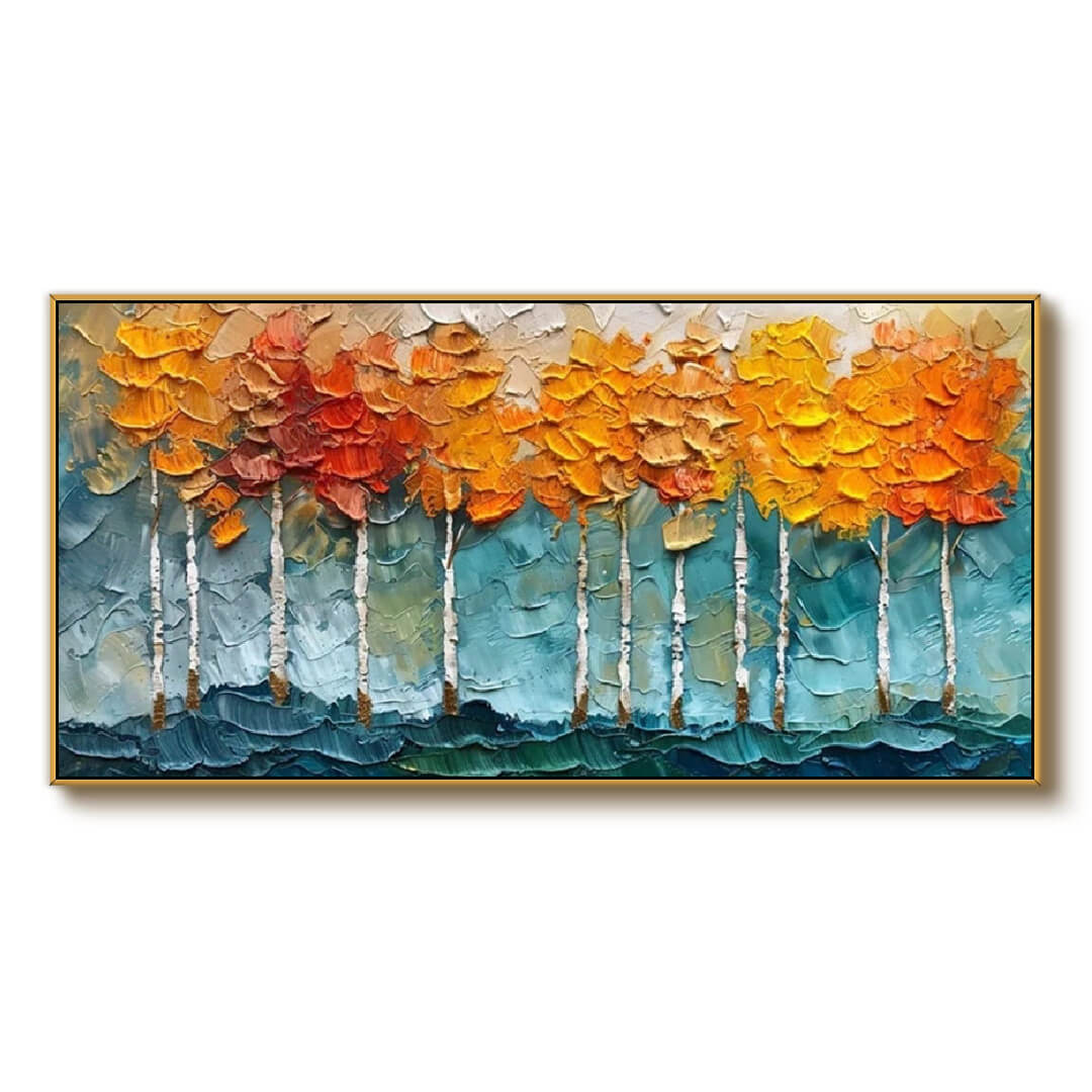 Amber Grove — Front View | Abstract Oil Painting for Home Decor