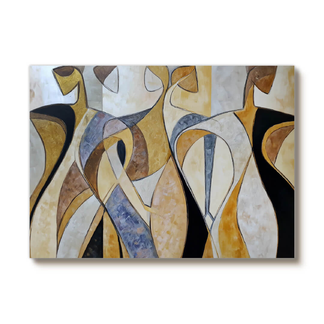 Amber Whispers — Front View | Abstract Oil Painting for Home Decor