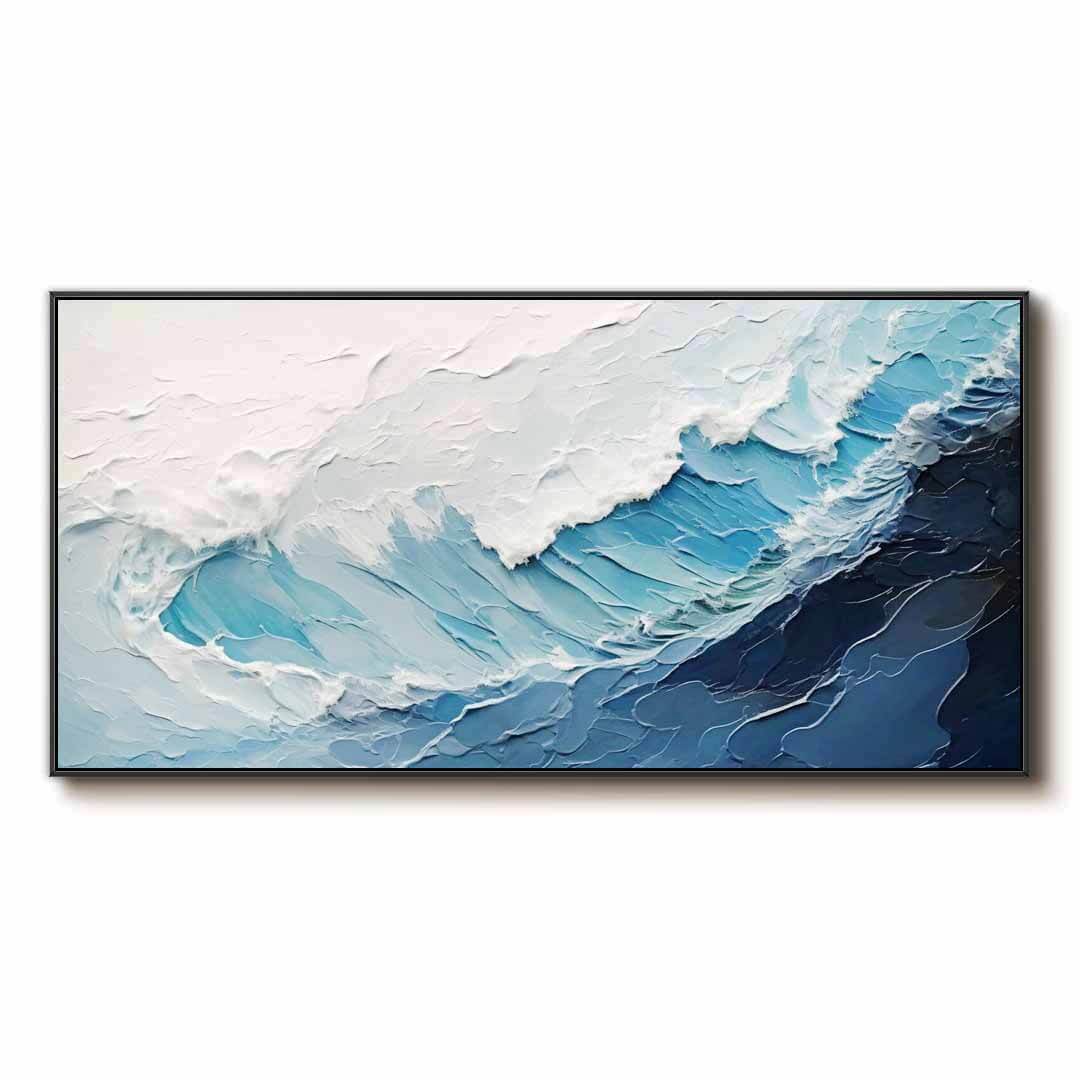 Aqua Falls — Front View | Abstract Oil Painting for Home Decor