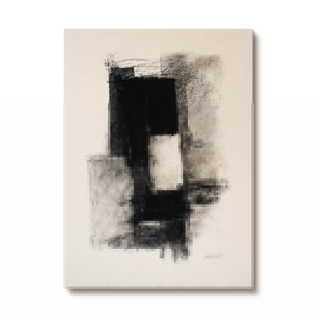 Architecture of Shadow — Front View | Abstract Oil Painting for Home Decor