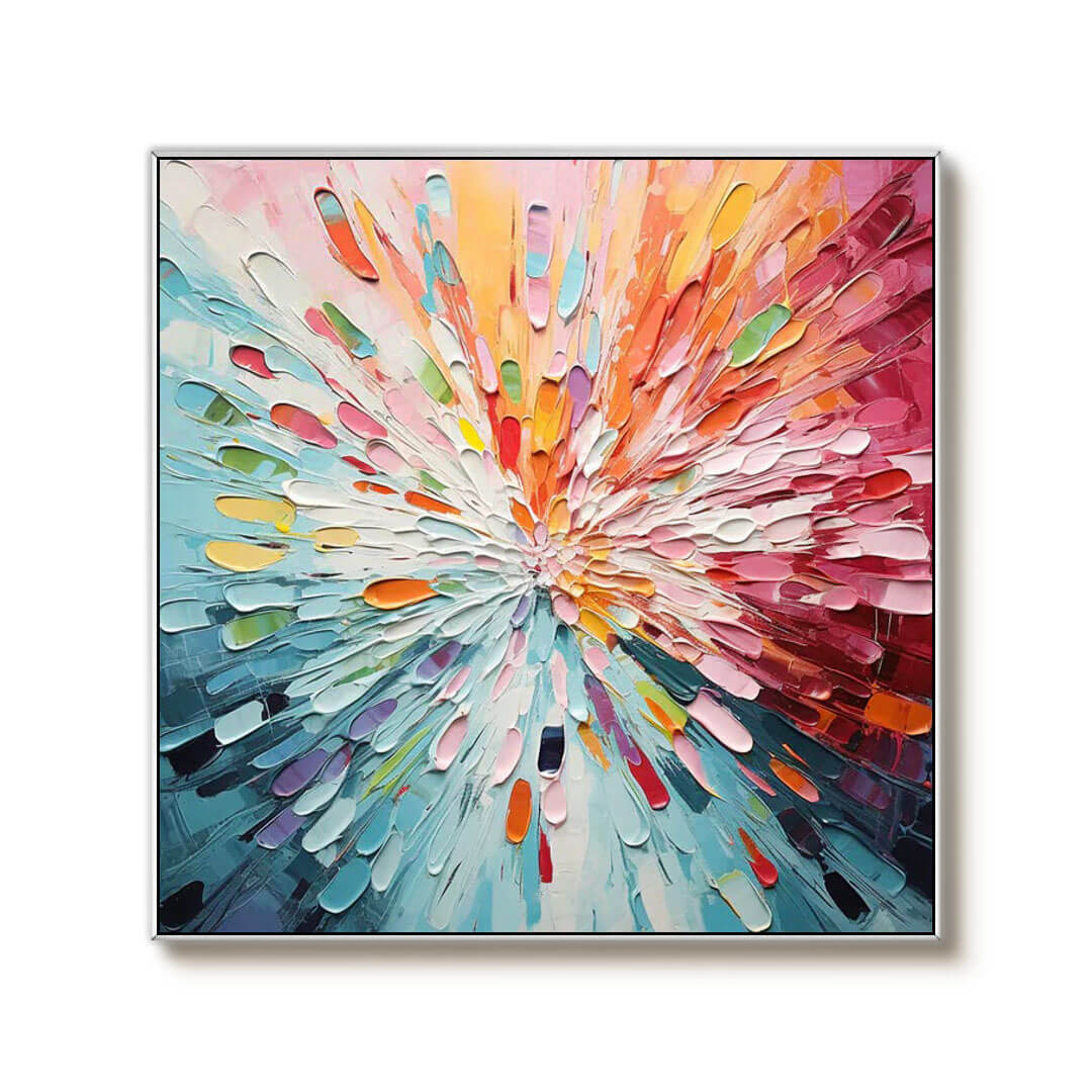 Art Explosion — Front View | Abstract Oil Painting for Home Decor