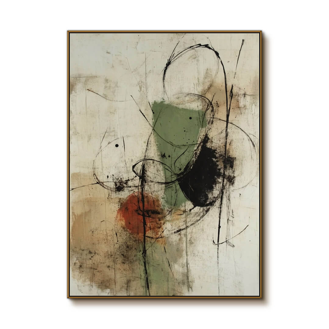 Ash and Leaf — Front View | Abstract Oil Painting for Home Decor