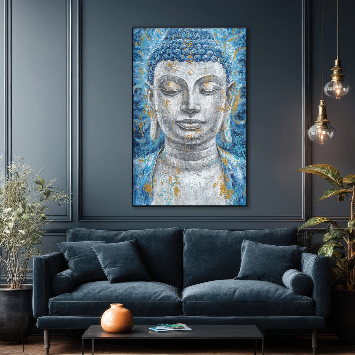 Azure Serenity — Front View | Abstract Oil Painting for Home Decor