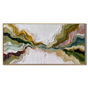 Mountain Rhythms – Heavy Texture Earth-Tone Abstract Painting | Modern Wabi-Sabi Large Living Room Art #Q 546