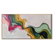Earth's Veins – Modern Sculptural Texture Abstract Painting | Wabi-Sabi Vintage Green Entryway Wall Art #Q 539