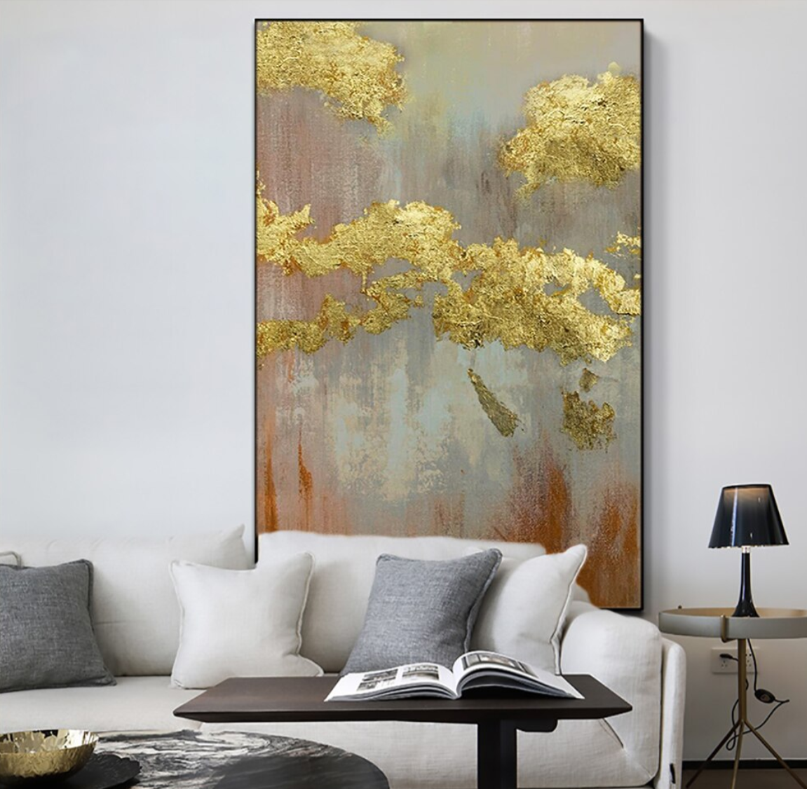 ANCIENT POWERS | Hand-Painted Canvas Art | QSQart — Front View | Abstract Oil Painting for Home Decor