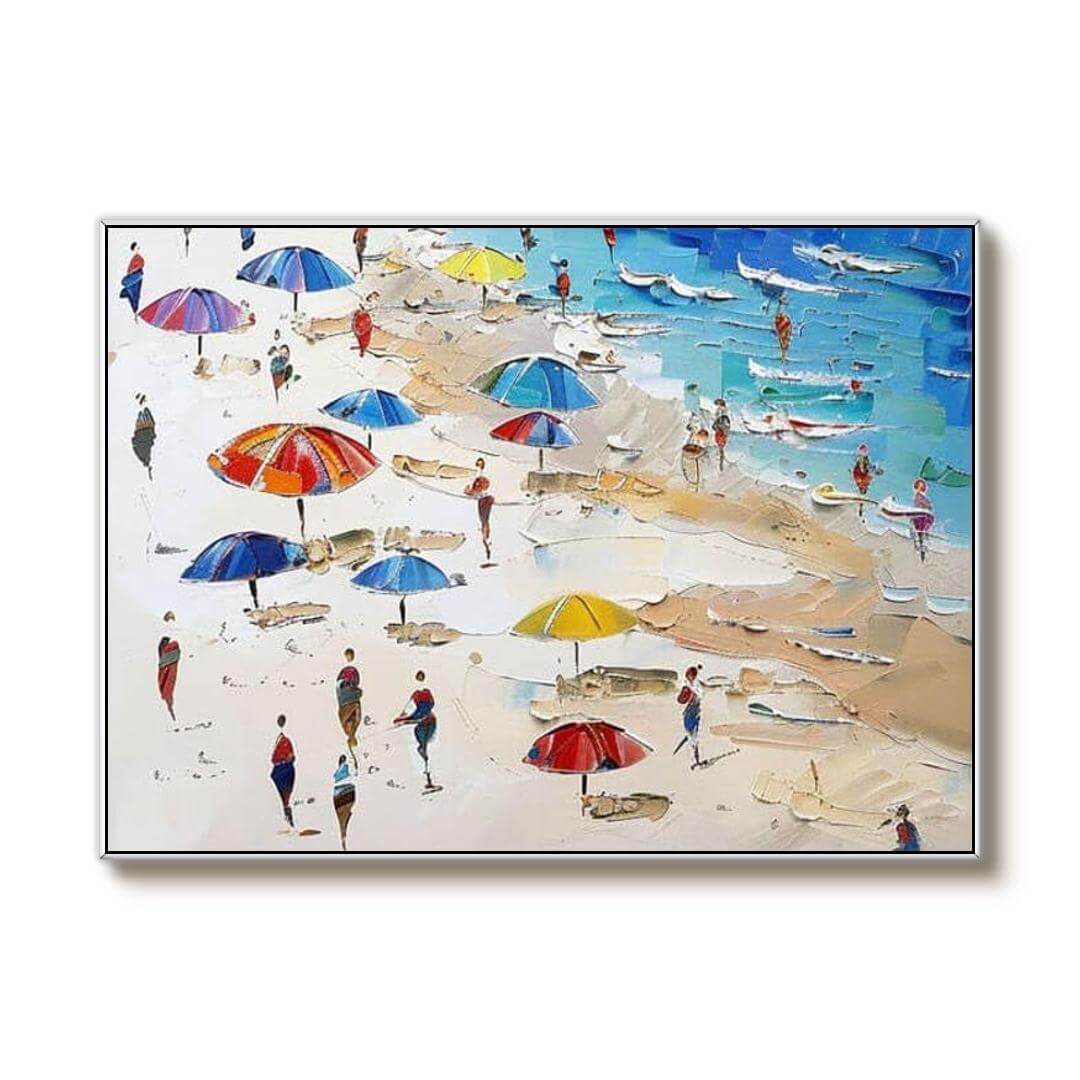 Beach Days — Front View | Abstract Oil Painting for Home Decor