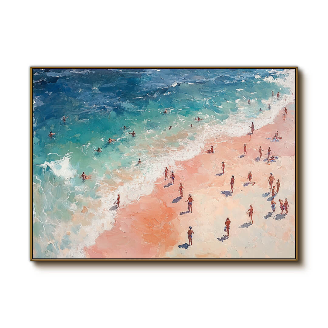Beach Trip I — Front View | Abstract Oil Painting for Home Decor