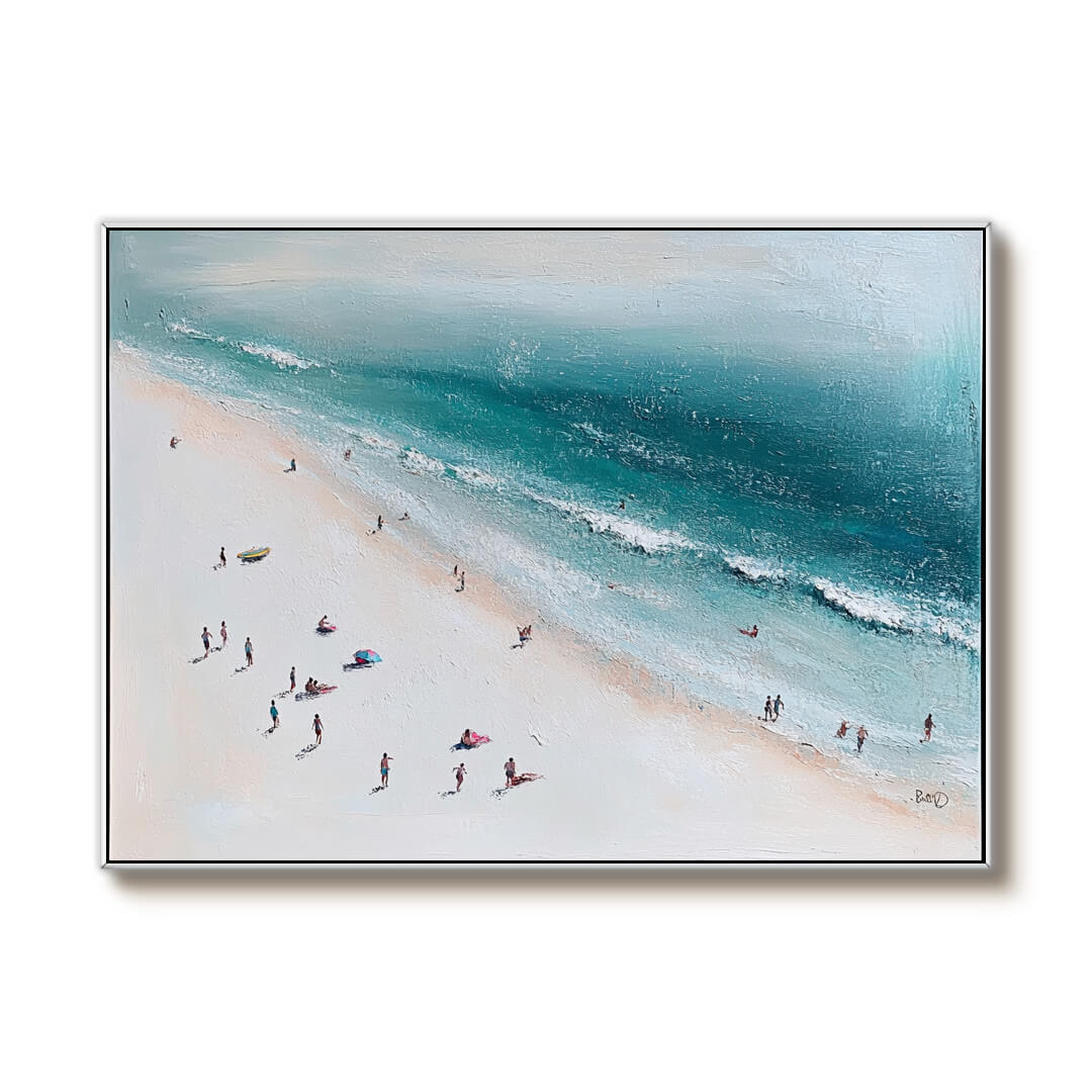Beach Trip — Front View | Abstract Oil Painting for Home Decor