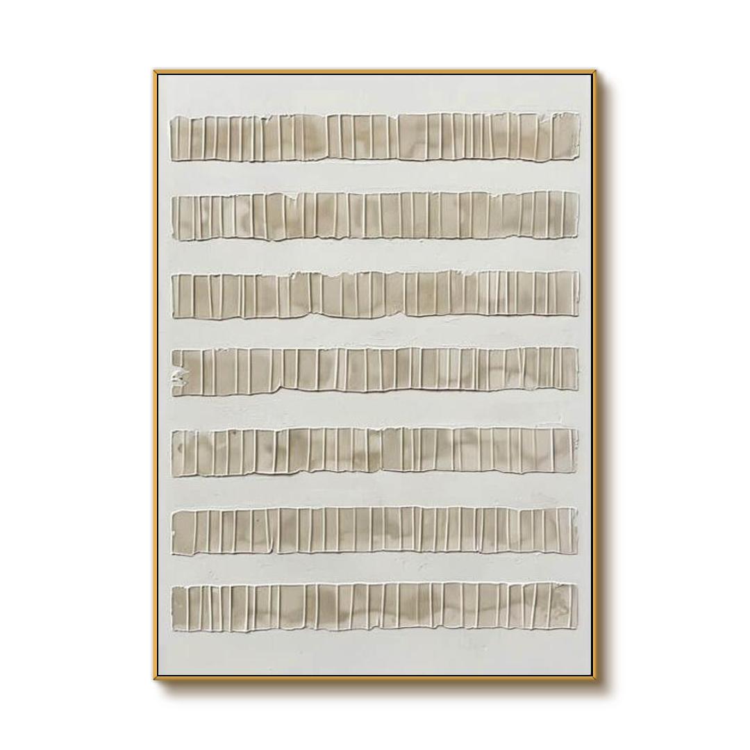 Beige Rhythms — Front View | Abstract Oil Painting for Home Decor