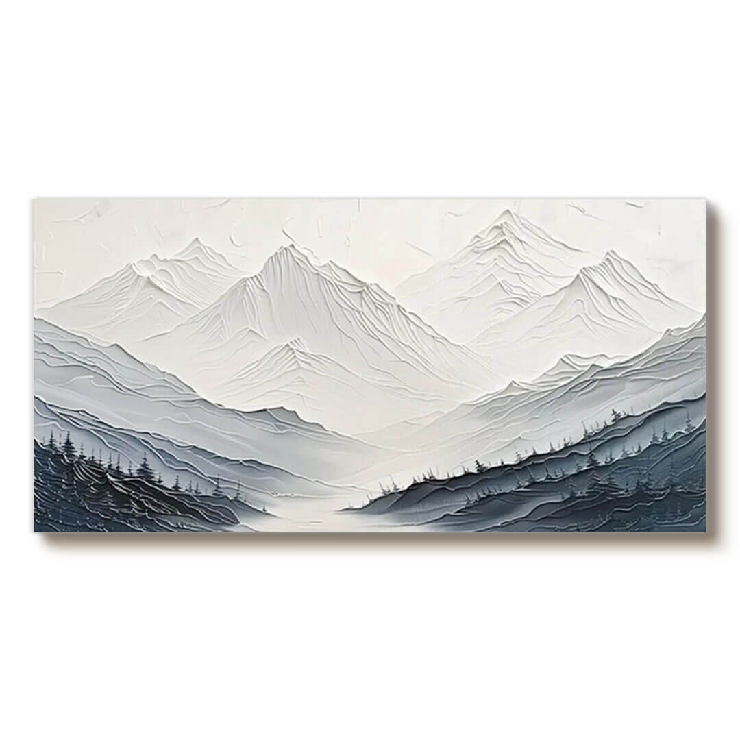 Beneath Still Peaks — Front View | Abstract Oil Painting for Home Decor