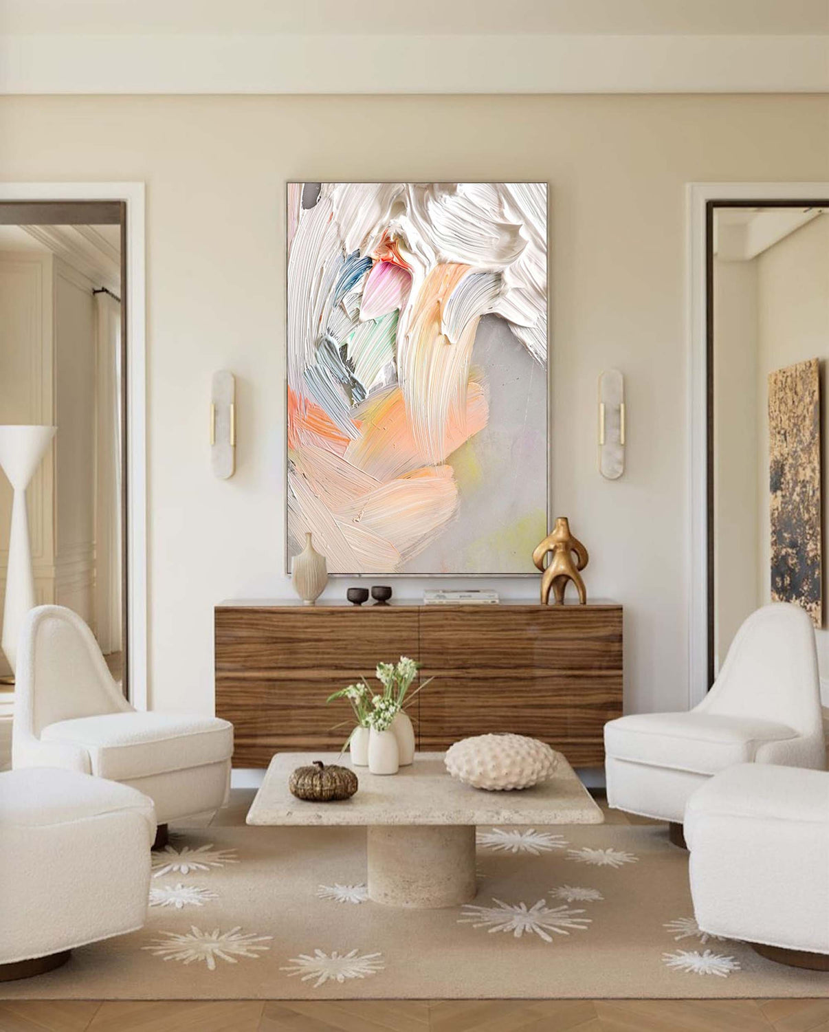 Abstract Canvas Art #AB018 | Abstract Canvas Wall Art | QSQart — Front View | Abstract Oil Painting for Home Decor