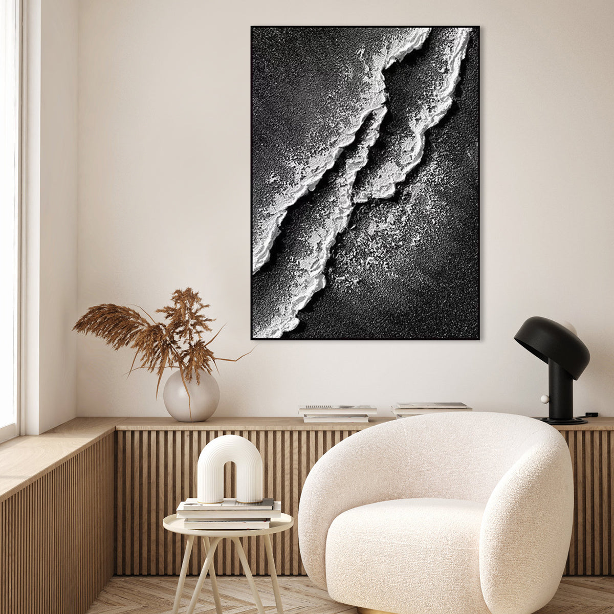 Abstract Geological Whisper | Abstract Canvas Wall Art | QSQart — Front View | Abstract Oil Painting for Home Decor