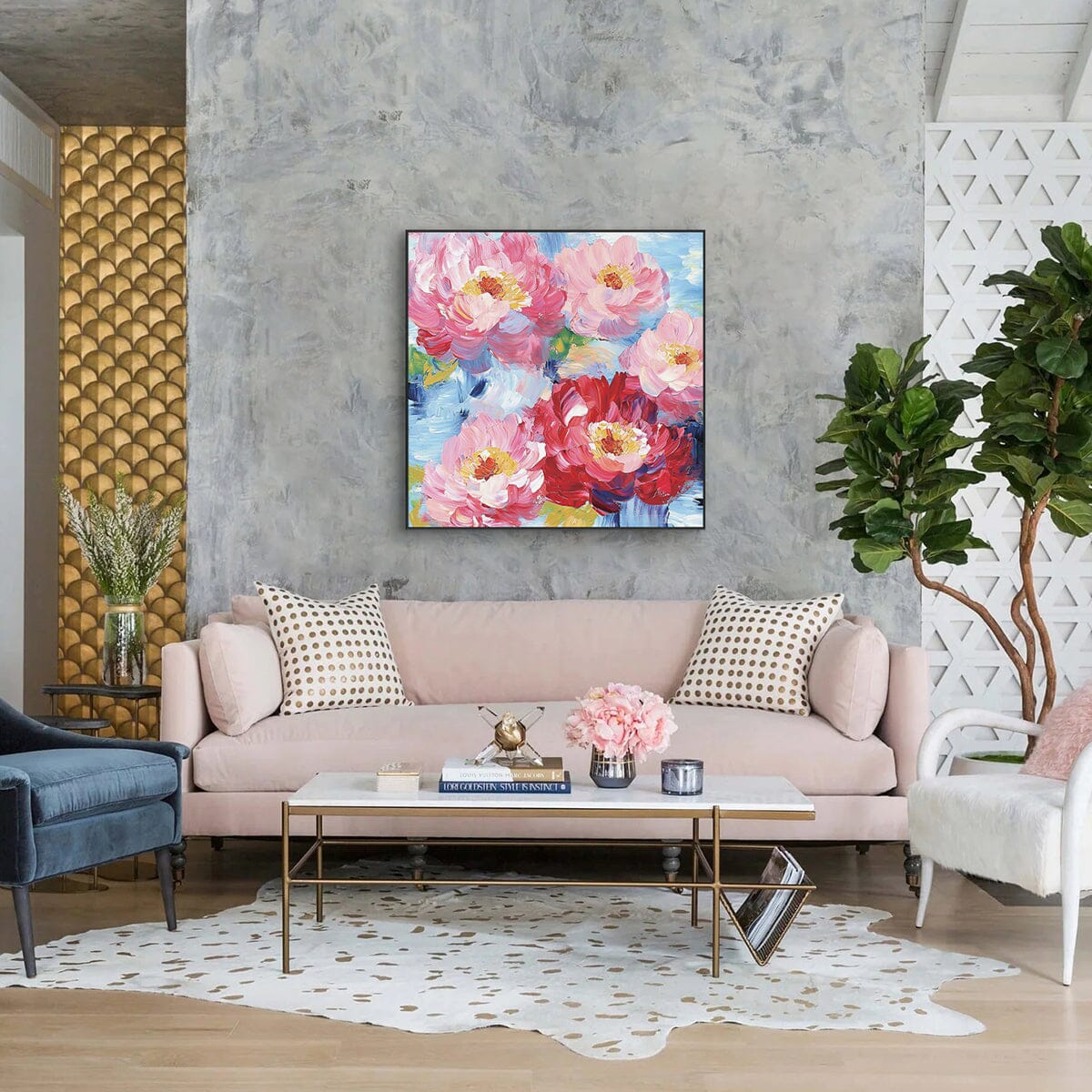 Blooming Energy — Front View | Abstract Oil Painting for Home Decor