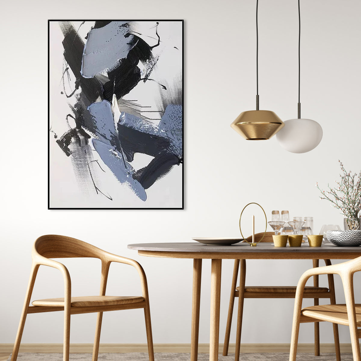 Abstract Dynamics – Modern Abstract Wall Art — Front View | Abstract Oil Painting for Home Decor