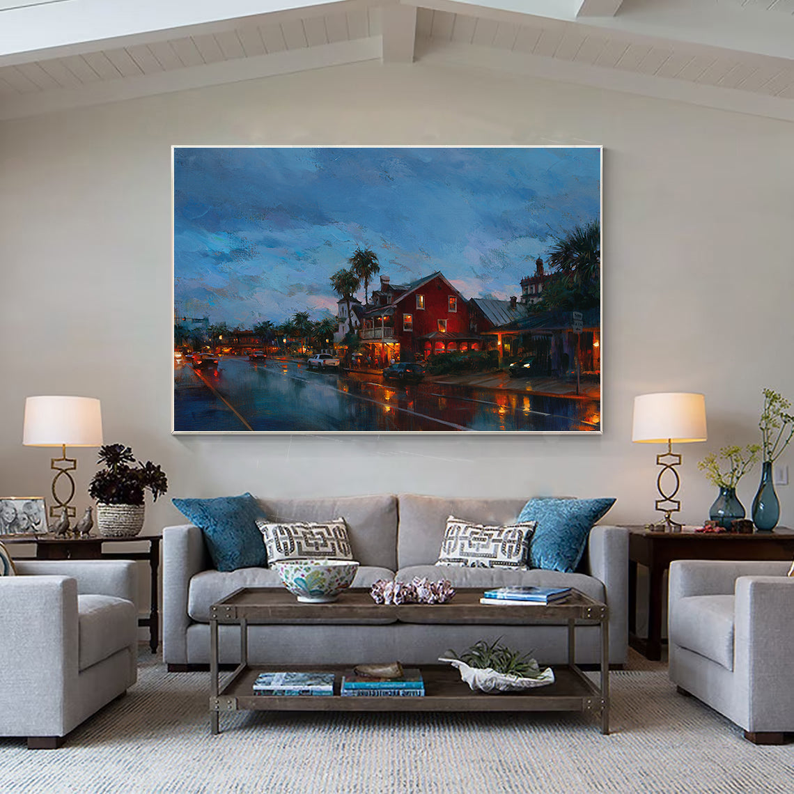 AFTER THE RAIN | Hand-Painted Canvas Art | QSQart — Front View | Abstract Oil Painting for Home Decor
