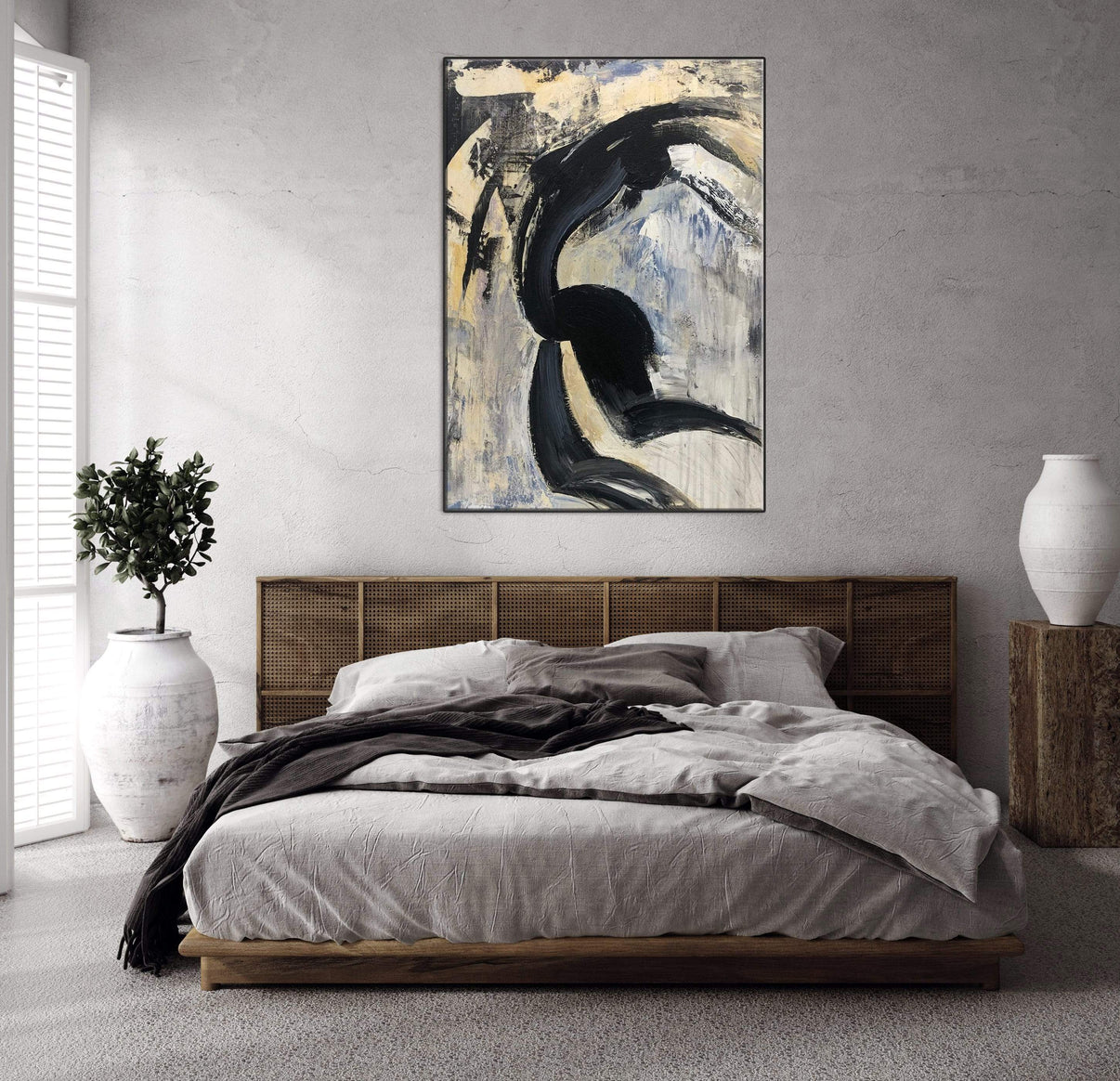 ABSTRACT NAKED | Abstract Canvas Wall Art | QSQart — Front View | Abstract Oil Painting for Home Decor