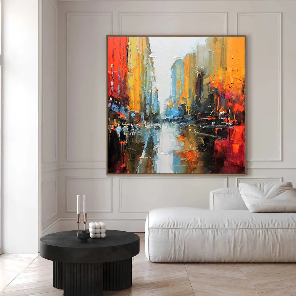 ABSTRACT STREET #2 — Front View | Abstract Oil Painting for Home Decor
