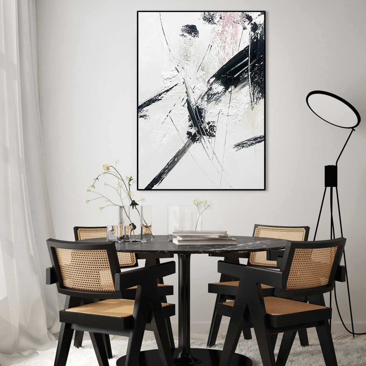 Abstract Elegance A — Front View | Abstract Oil Painting for Home Decor
