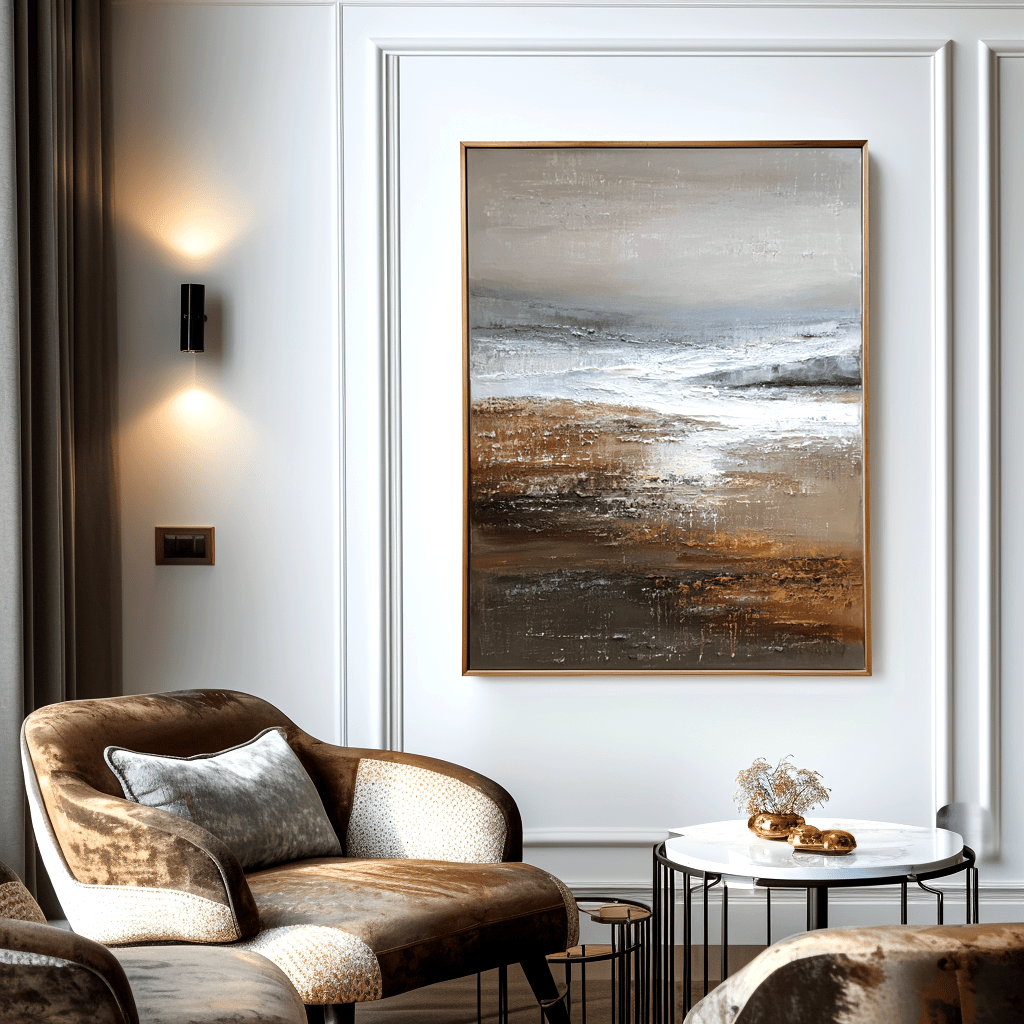 Coastal Drift – Abstract Seascape Painting #45 — Front View | Abstract Oil Painting for Home Decor