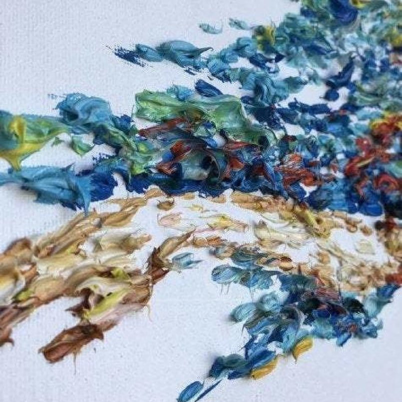 Abstract bold feminine painting WIND DANCE — Front View | Abstract Oil Painting for Home Decor