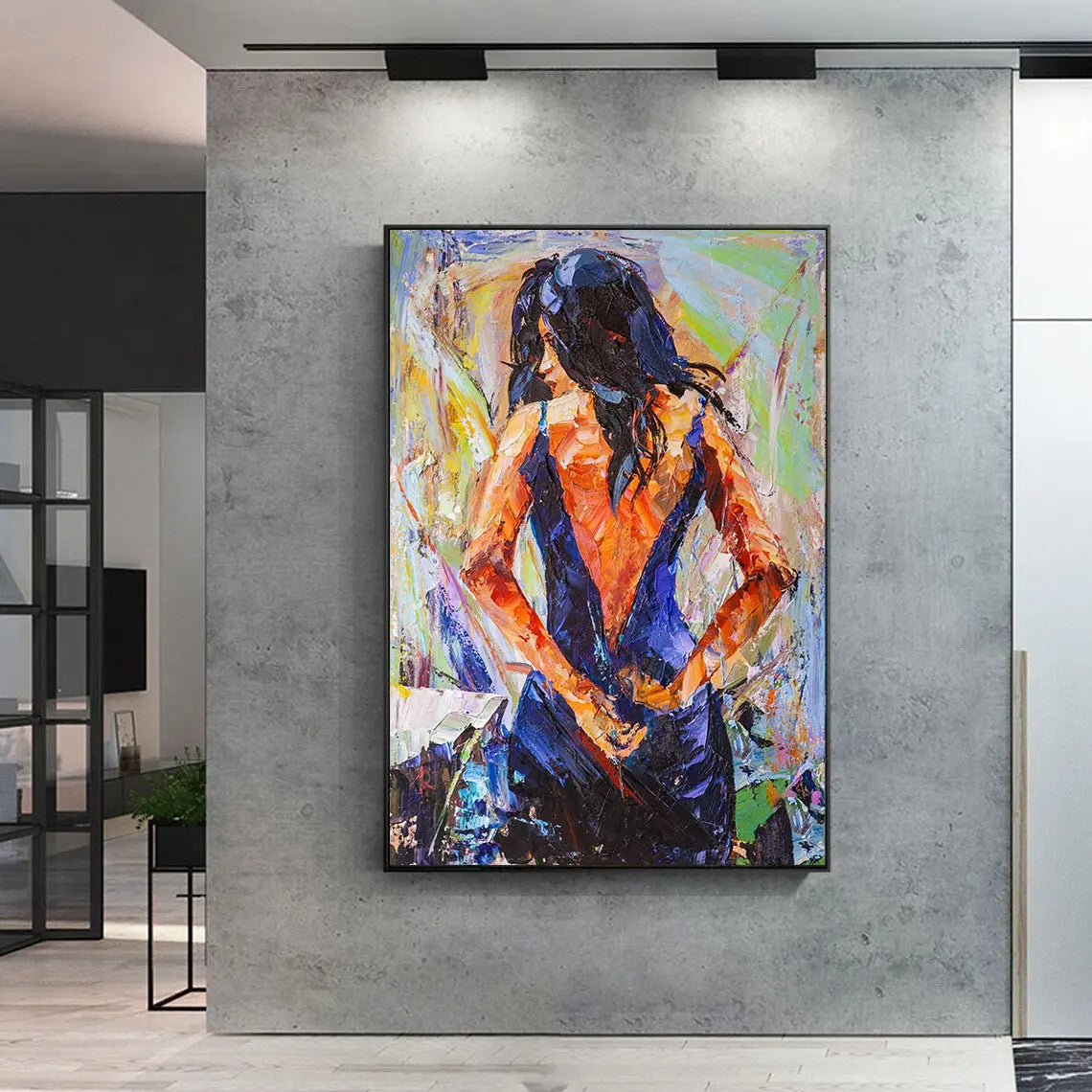 ART OF SEDUCTION | Hand-Painted Canvas Art | QSQart — Front View | Abstract Oil Painting for Home Decor