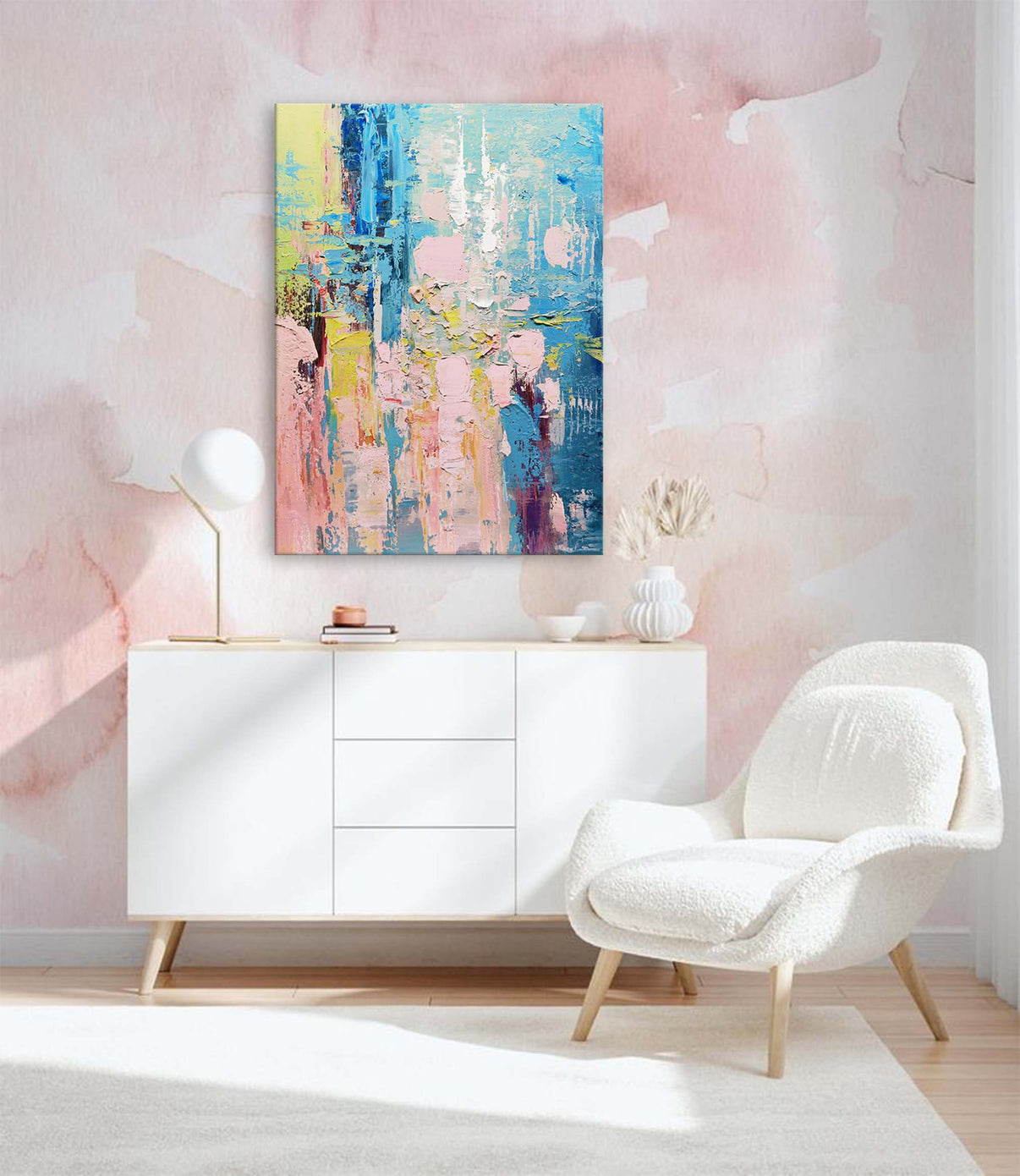 Abstract Canvas Art #AB026 | Abstract Canvas Wall Art | QSQart — Front View | Abstract Oil Painting for Home Decor
