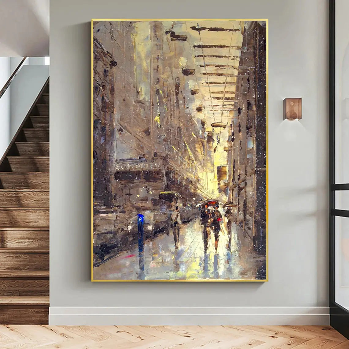 ABSTRACT CITY | Abstract Urban Canvas Wall Art | QSQart #1 — Front View | Abstract Oil Painting for Home Decor