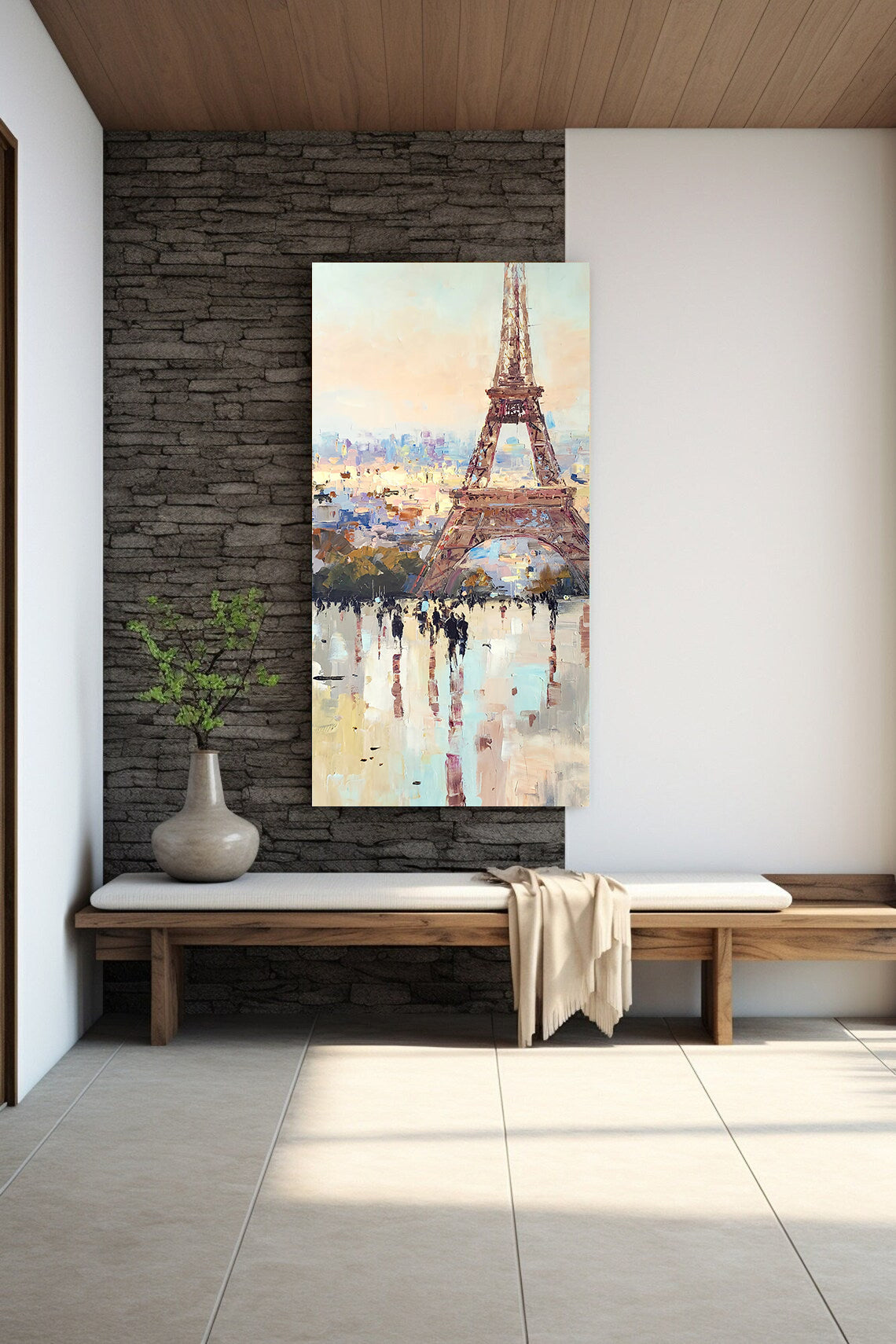 ABSTRACT PARIS | Abstract Canvas Wall Art | QSQart — Front View | Abstract Oil Painting for Home Decor