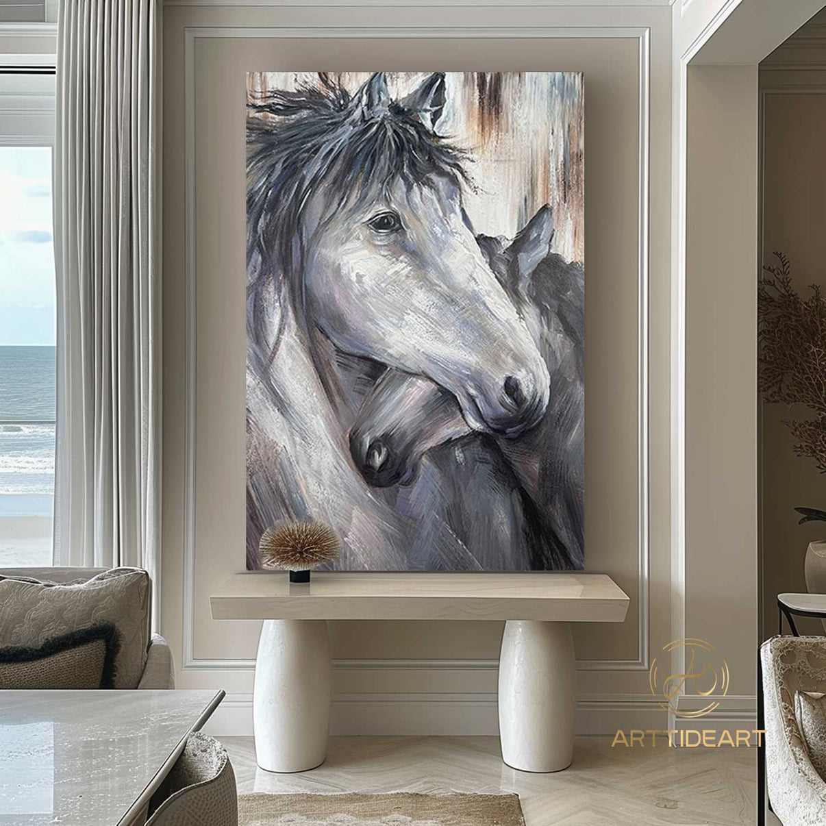 Animal Art #cz012 | Hand-Painted Canvas Art | QSQart — Front View | Abstract Oil Painting for Home Decor