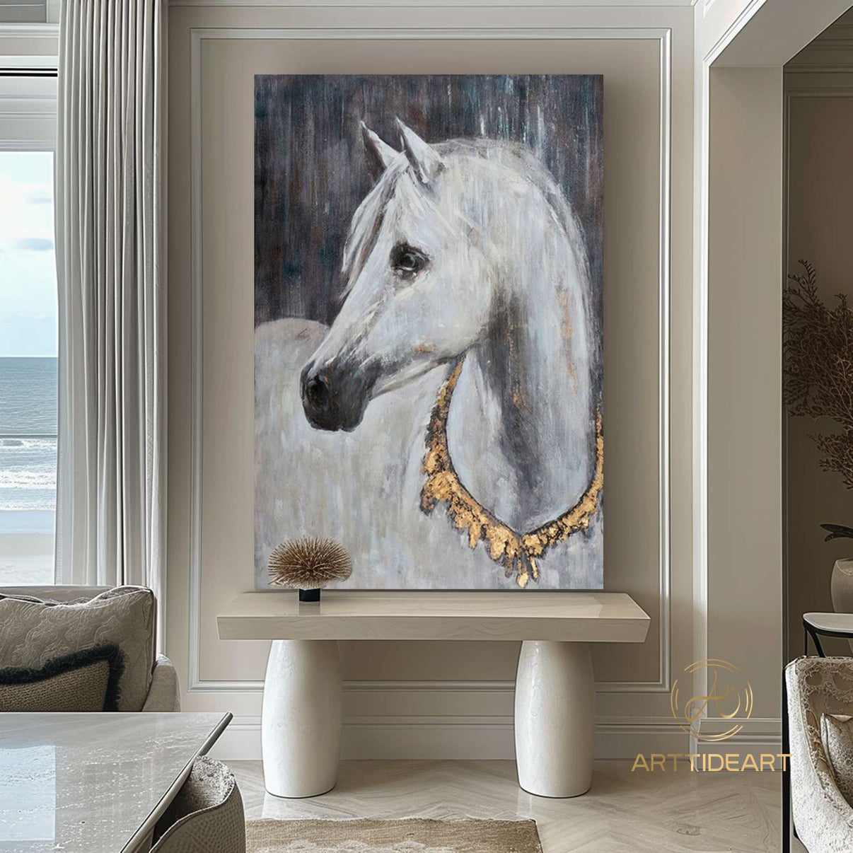 Animal Art #cz010 | Hand-Painted Canvas Art | QSQart — Front View | Abstract Oil Painting for Home Decor