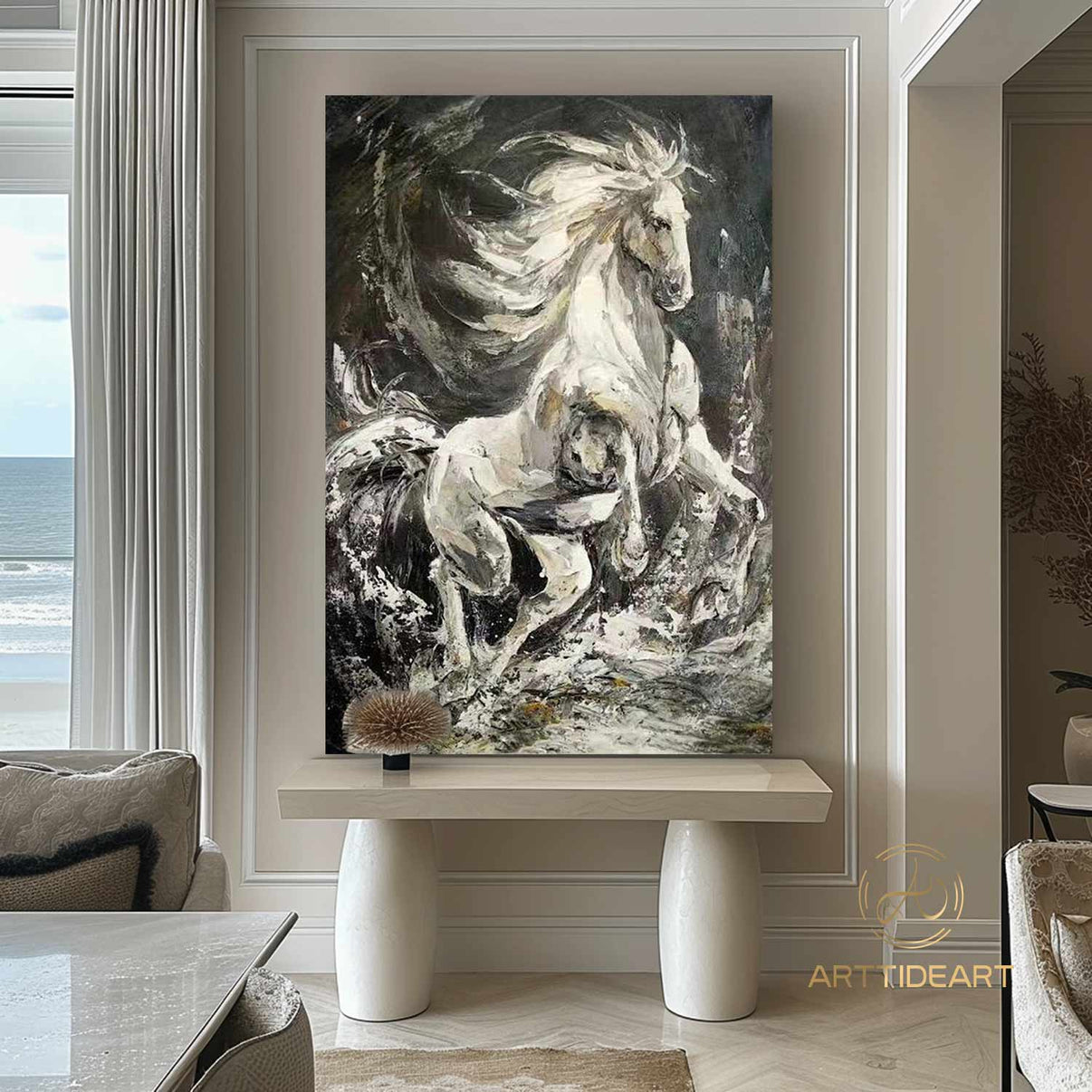 Animal Art #cz009 | Hand-Painted Canvas Art | QSQart — Front View | Abstract Oil Painting for Home Decor