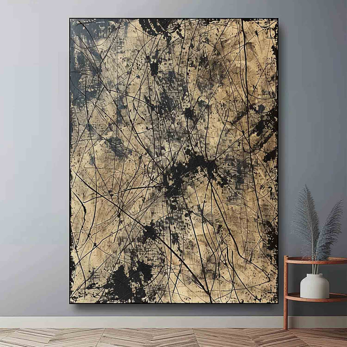 Abstract Expressionist Art #AEA034 — Front View | Abstract Oil Painting for Home Decor