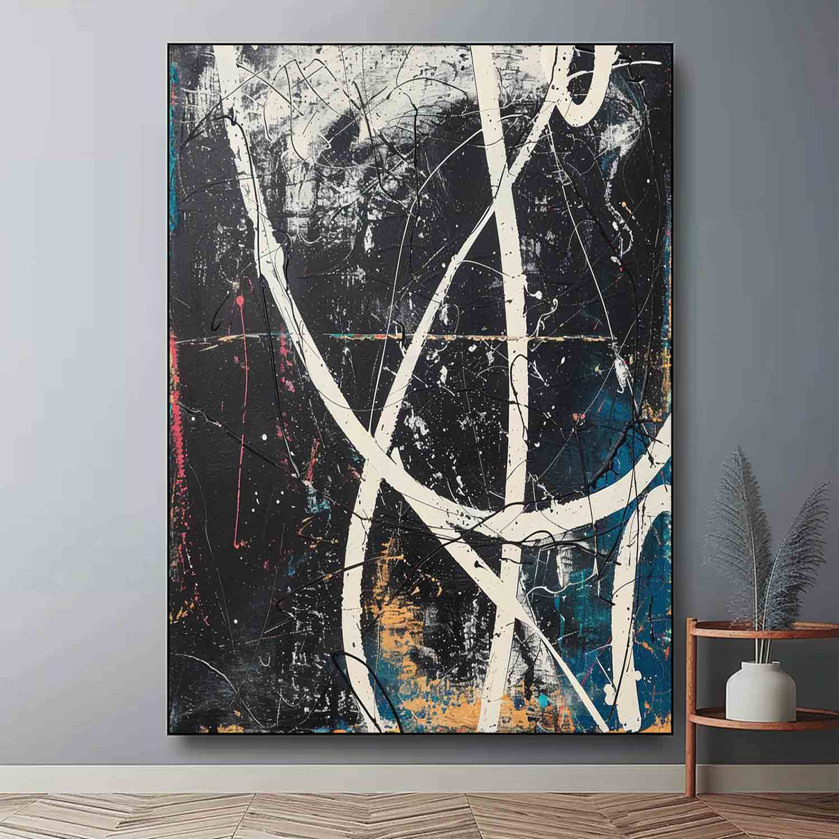 Abstract Expressionist Art #AEA005 — Front View | Abstract Oil Painting for Home Decor