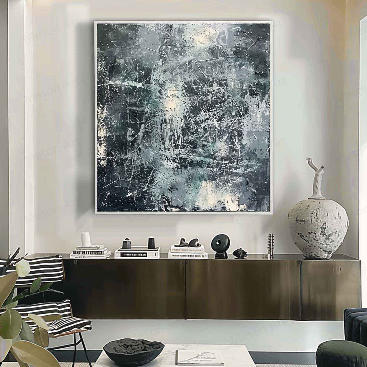 Abstract Expressionist Art #AEA018 — Front View | Abstract Oil Painting for Home Decor