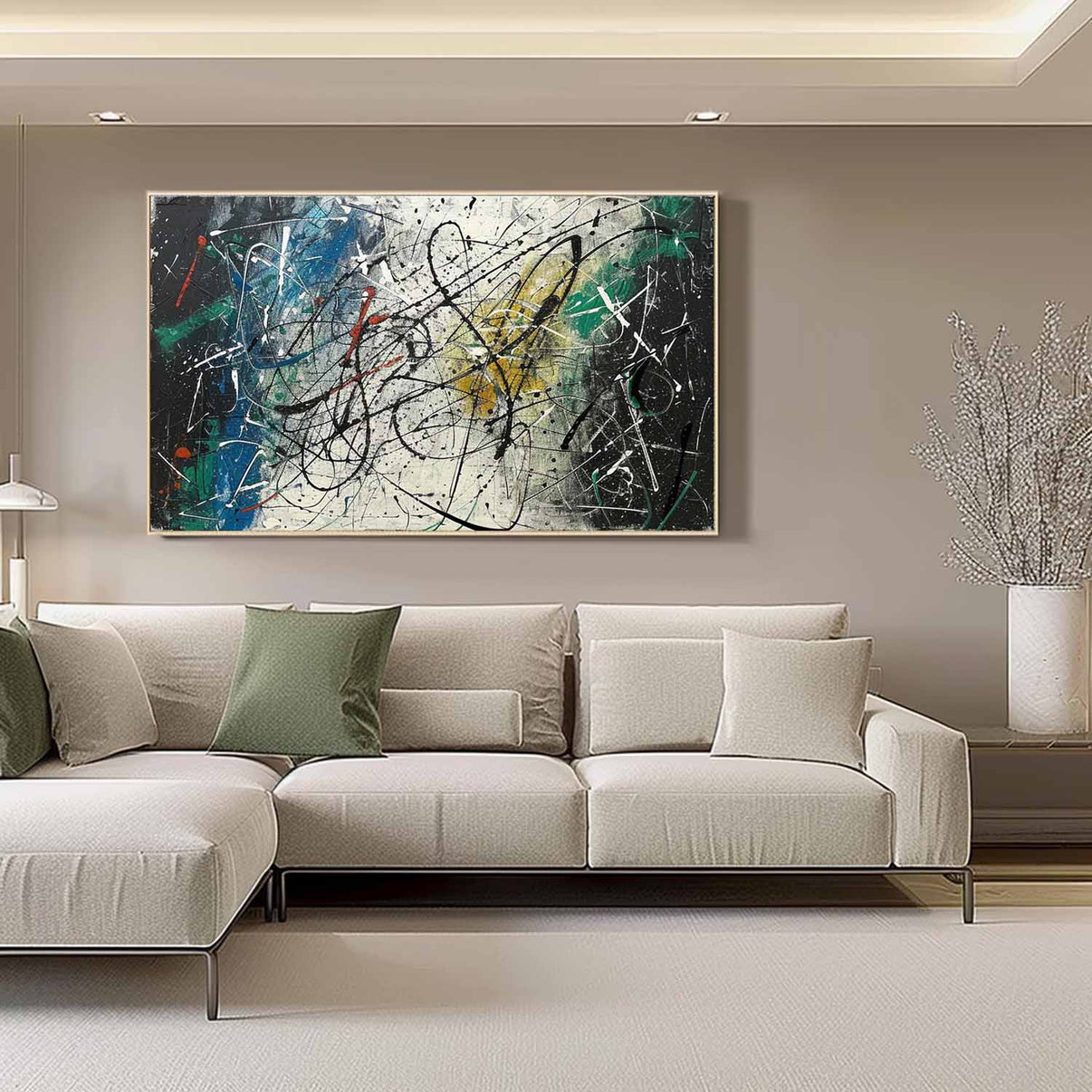Abstract Expressionist Art #AEA021 — Front View | Abstract Oil Painting for Home Decor