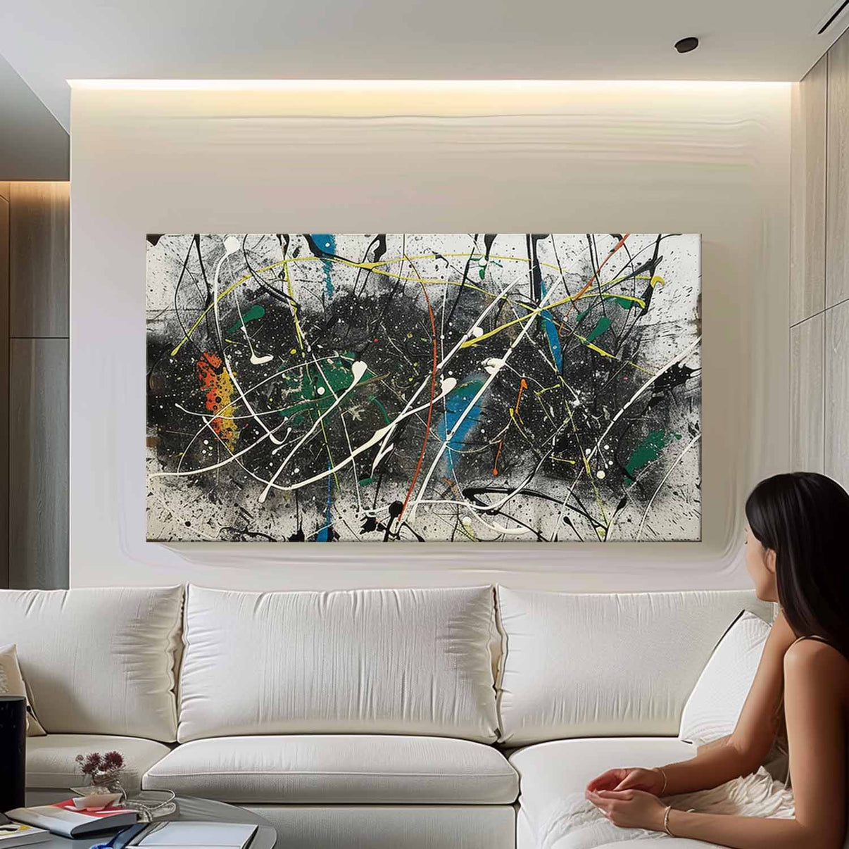 Abstract Expressionist Art #AEA027 — Front View | Abstract Oil Painting for Home Decor