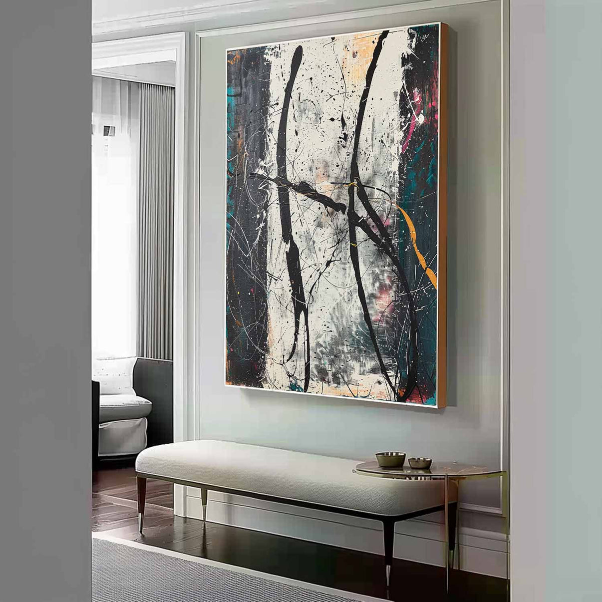 Abstract Expressionist Art #AEA024 — Front View | Abstract Oil Painting for Home Decor