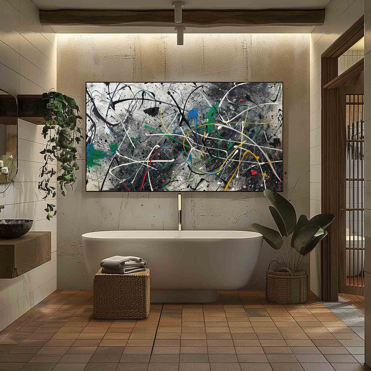 Abstract Expressionist Art #AEA028 — Front View | Abstract Oil Painting for Home Decor