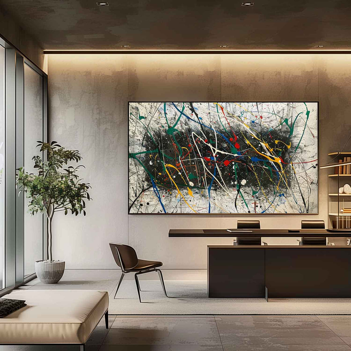 Abstract Expressionist Art #AEA030 — Front View | Abstract Oil Painting for Home Decor