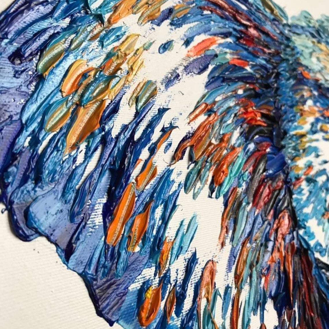 Abstract animal paintings on canvas FOREGOER — Front View | Abstract Oil Painting for Home Decor