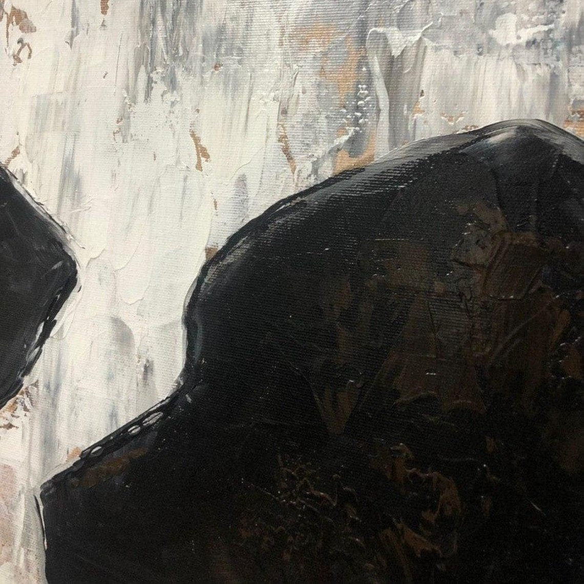 Abstract dogs textured painting LOVE DOG — Front View | Abstract Oil Painting for Home Decor