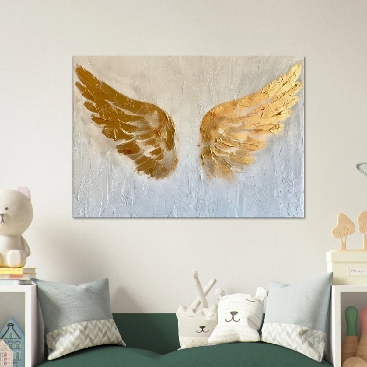 Abstract Angel Wing Textured Painting #AP054 — Front View | Abstract Oil Painting for Home Decor