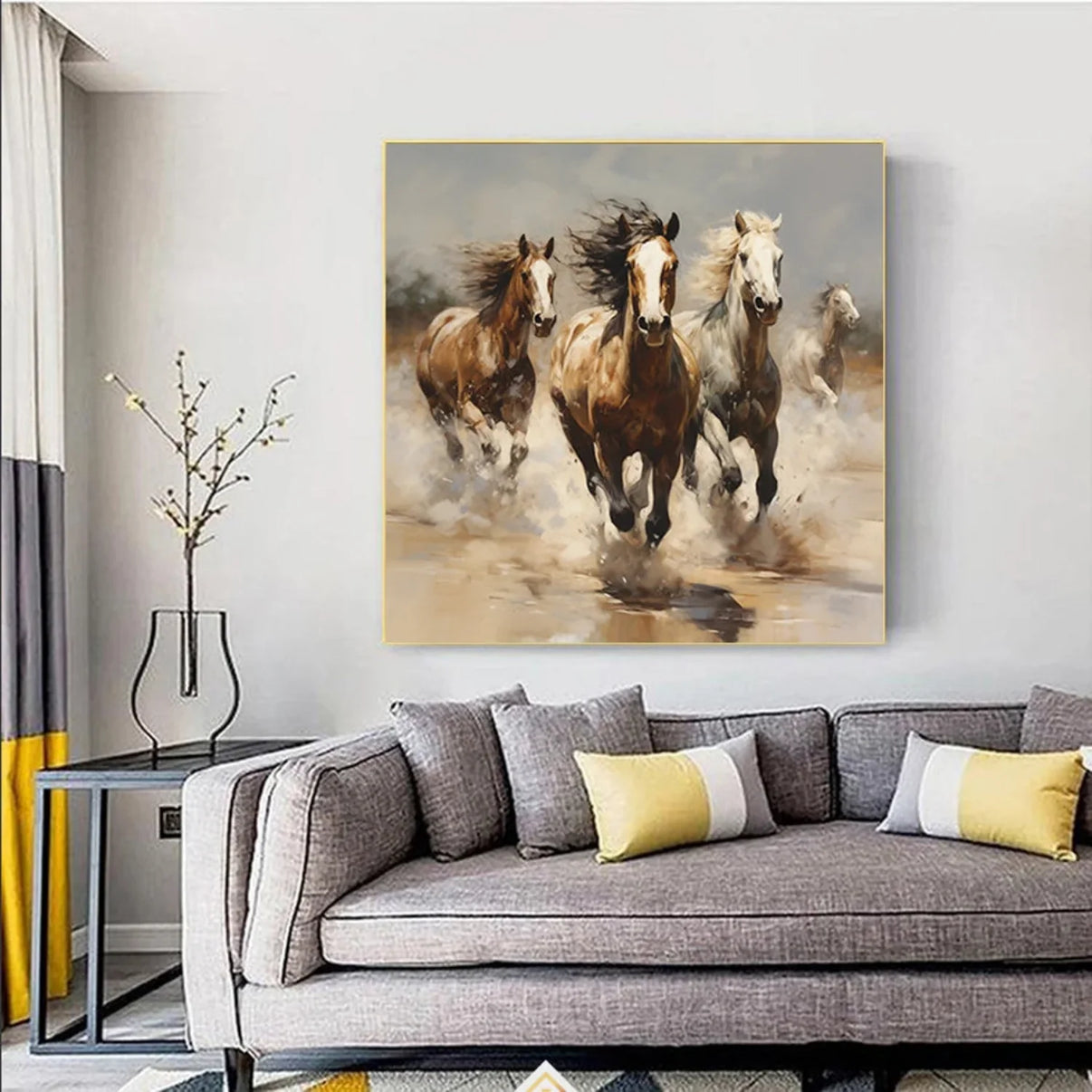 Abstract Animal Art Horse Wall Art #AT010 — Front View | Abstract Oil Painting for Home Decor